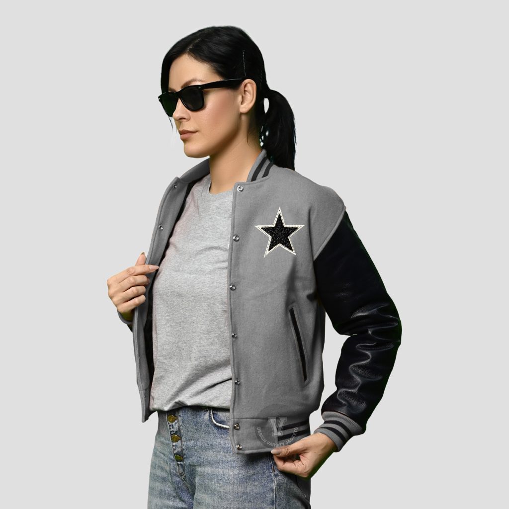 Women Varsity Jacket Leather