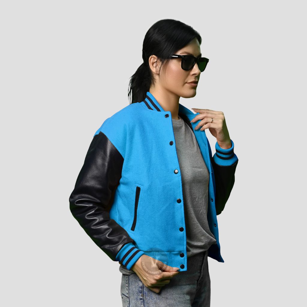 Women Varsity Jackets Leather Sleeves