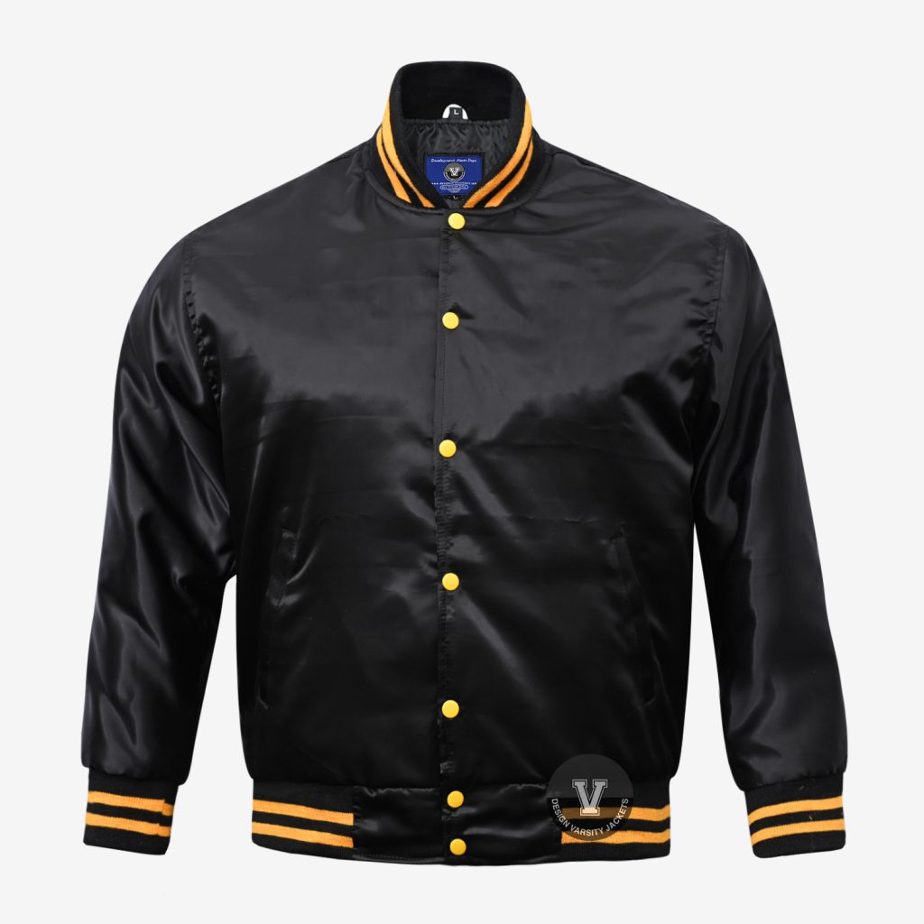 Design Satin Varsity Jackets black