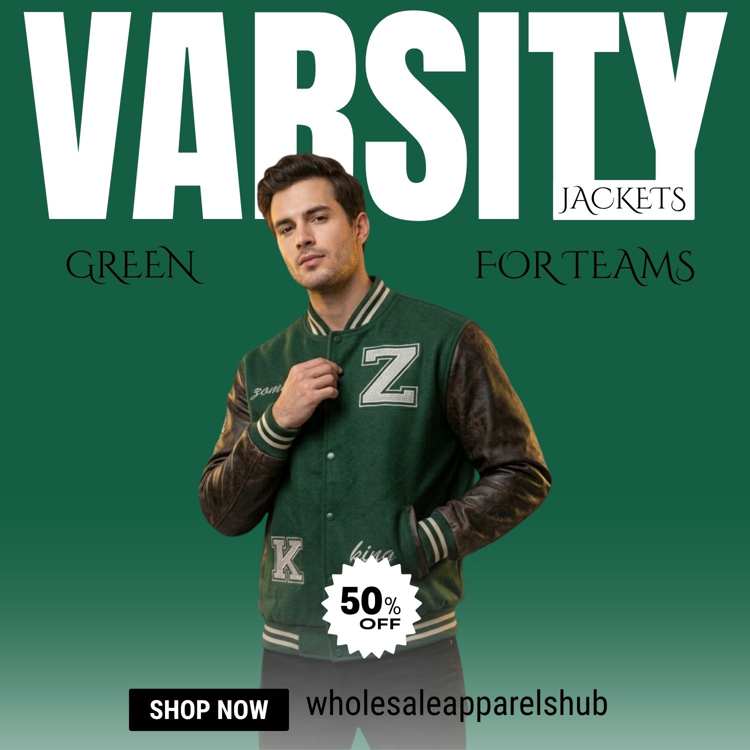 Green Varsity Jackets For Teams