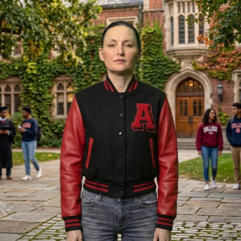 Red and Black Baseball Jackets for Women