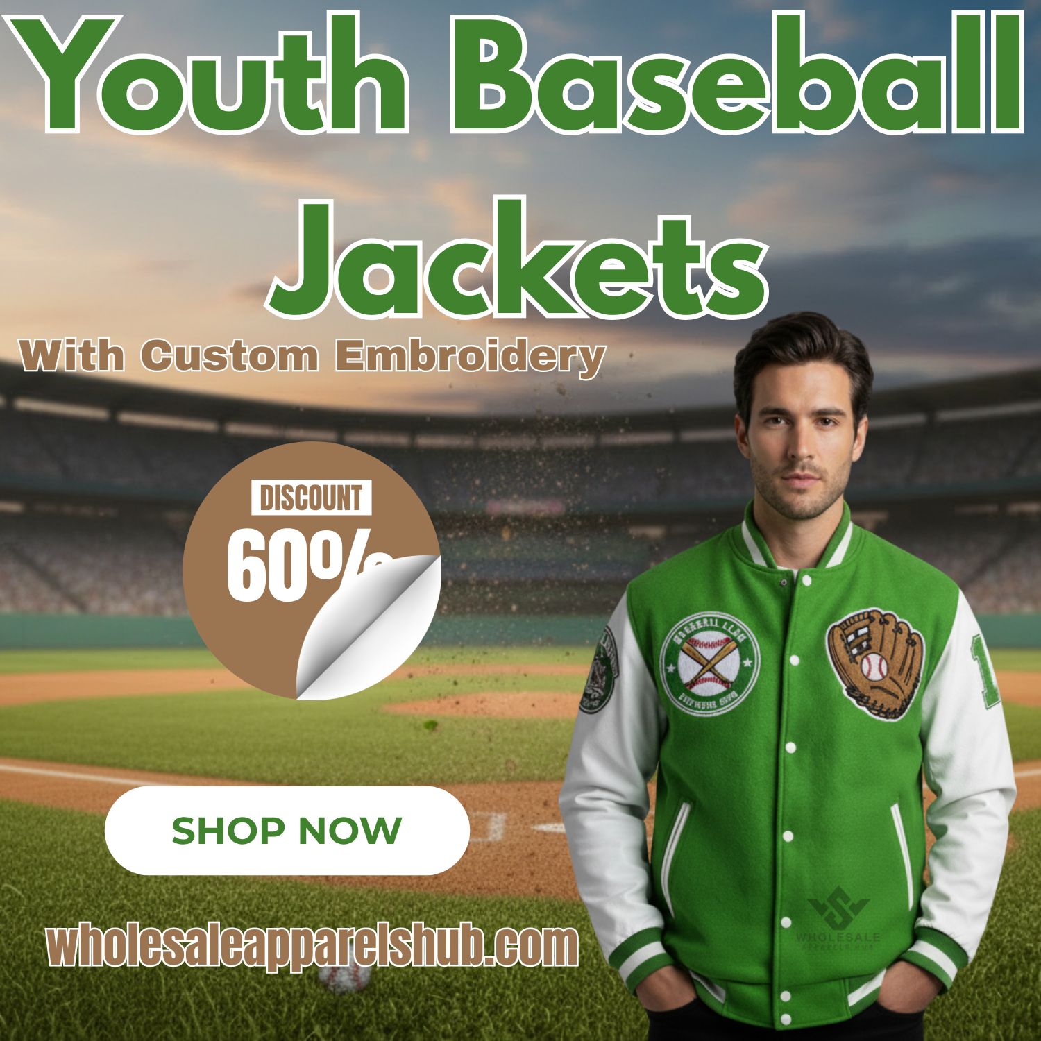 Youth Baseball Jackets With Custom Embroidery