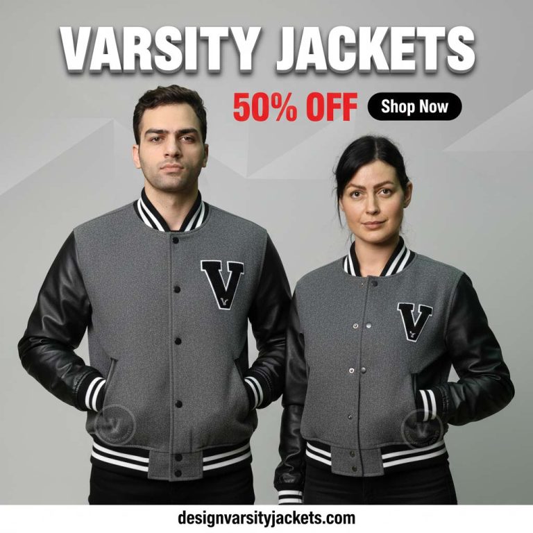 Grey and Black Letterman Jackets