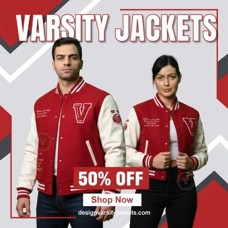 Red and White Custom Letterman Jackets