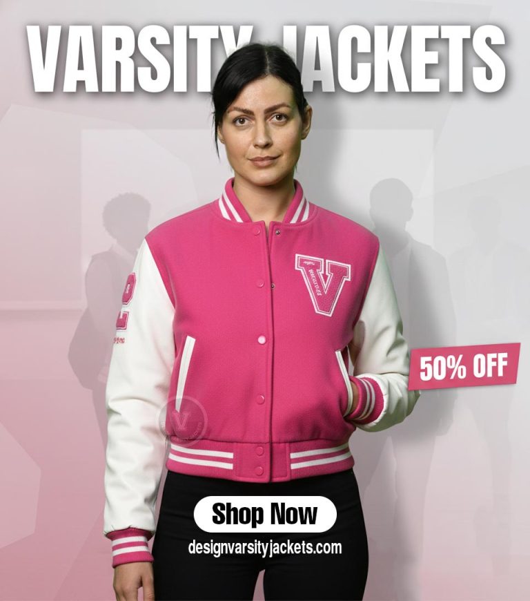Trendy Pink Letterman Jackets for Womens