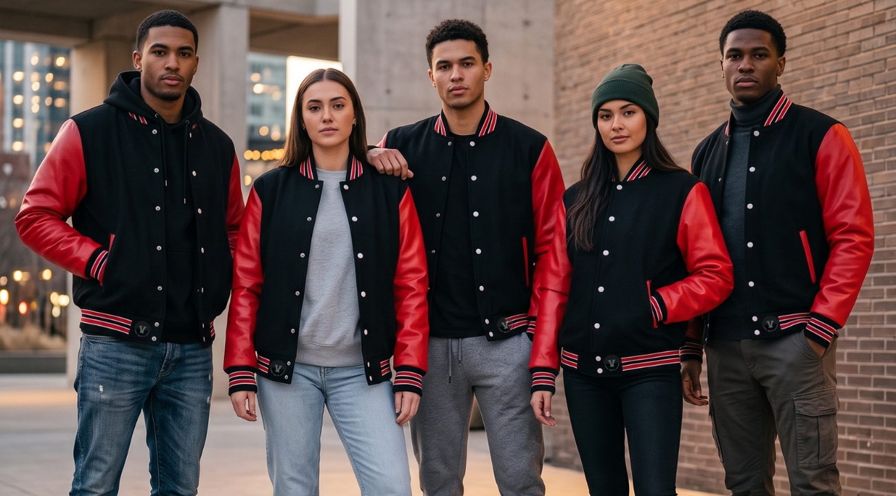 Varsity Jackets Wool Body Leather Sleeve