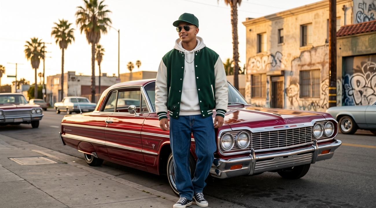 Varsity Jackets in Los Angeles Hip Hop Outfits