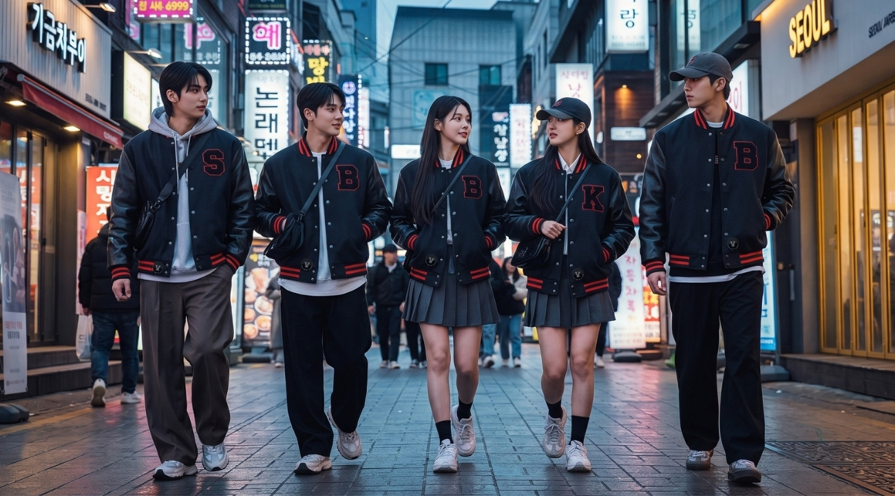 Varsity Jackets in Seoul K-Fashion Trends
