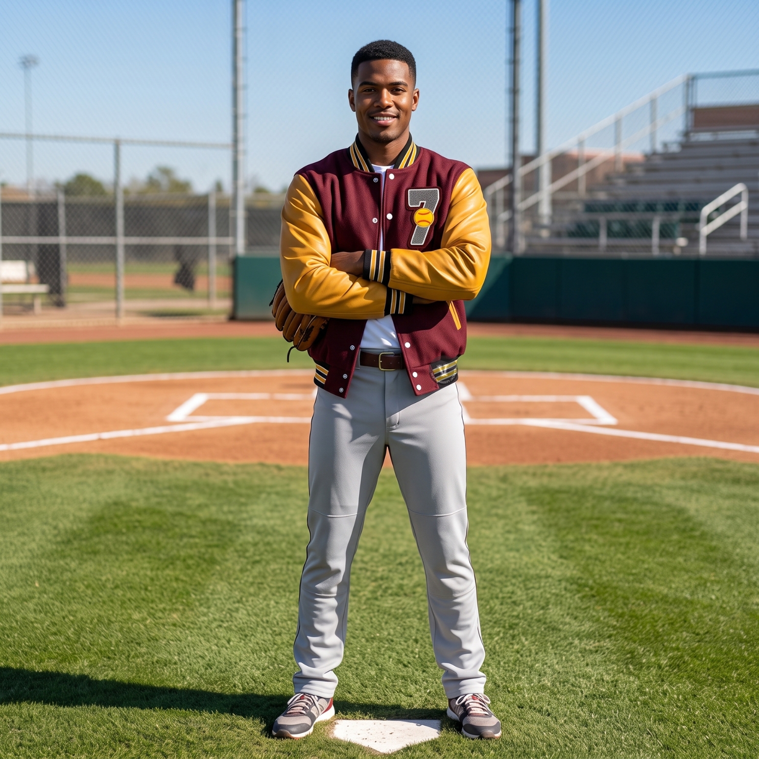 Mahroon Gold Baseball Jackets