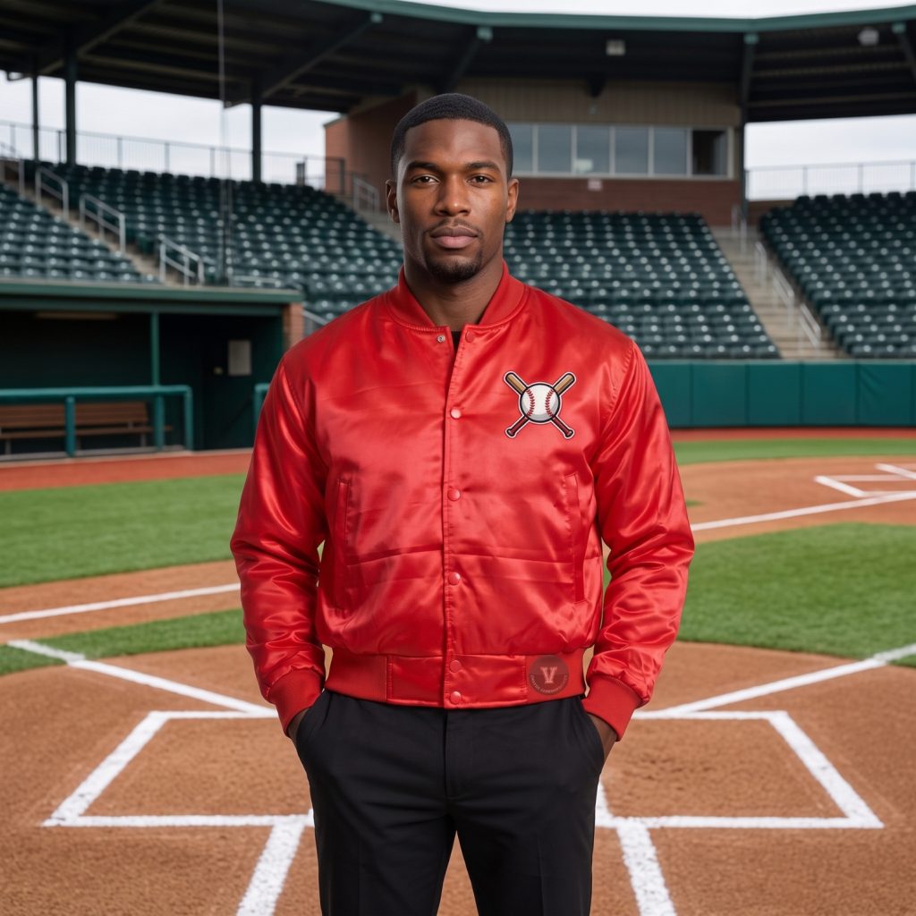 baseball jackets with satin finish